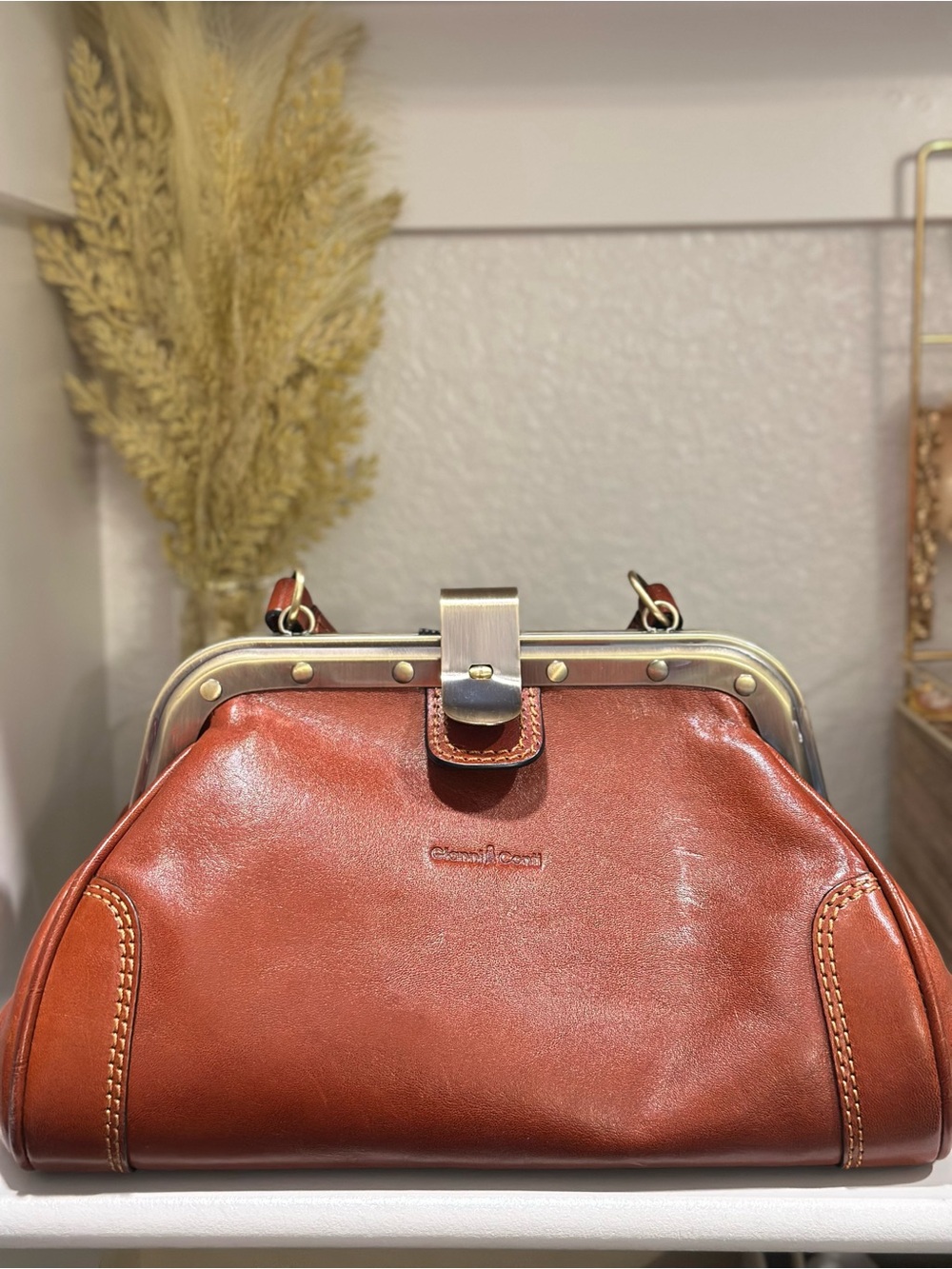 Gianni Conti Cognac Leather Doctor Bag
